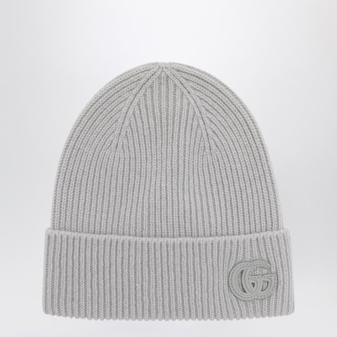 GUCCI 灰色羊绒针织帽