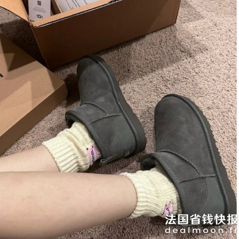 UGG成人款€169=变相7折！35码捡漏Classic Ultra Mini 短靴 灰色！