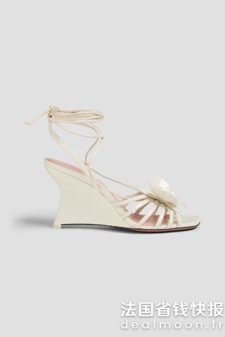 Zimmermann漆皮花饰坡跟凉鞋