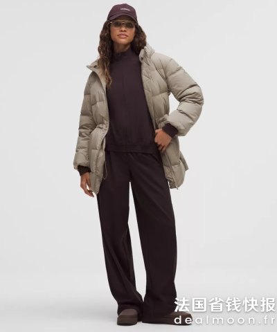 Lululemon暖褐棕Cinch-Waist 羽绒外套 600蓬松度
