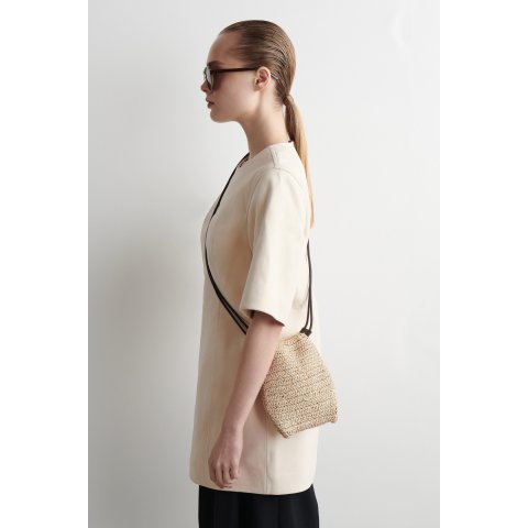 抽绳手机袋 草编