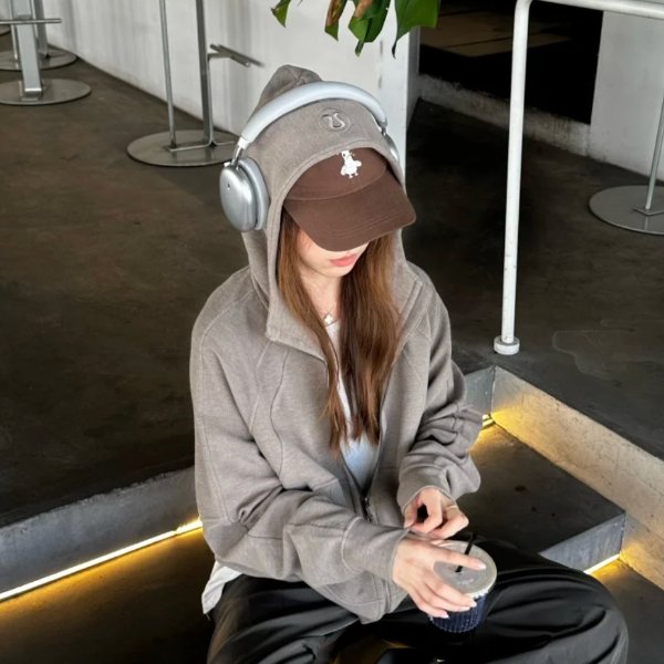 Scuba 宽松连帽拉链卫衣 Waffle