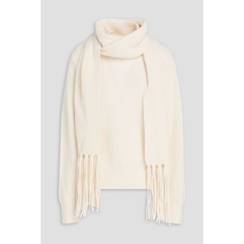 羊毛羊绒混纺罗纹毛衣