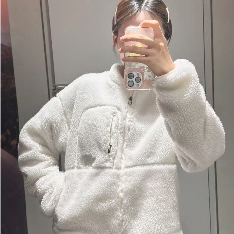 Off-White Full-Zip 毛绒夹克
