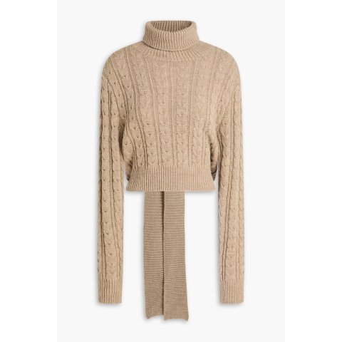 羊毛混纺高领短款针织衫