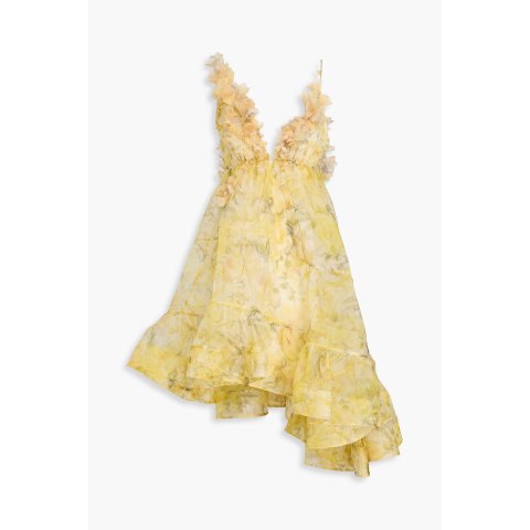 Zimmermann印花真丝欧根纱花饰连衣裙