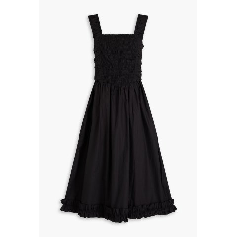 棉质露背连衣裙 中长款