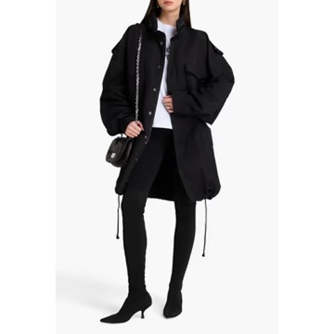 Crepe 连帽派克外套