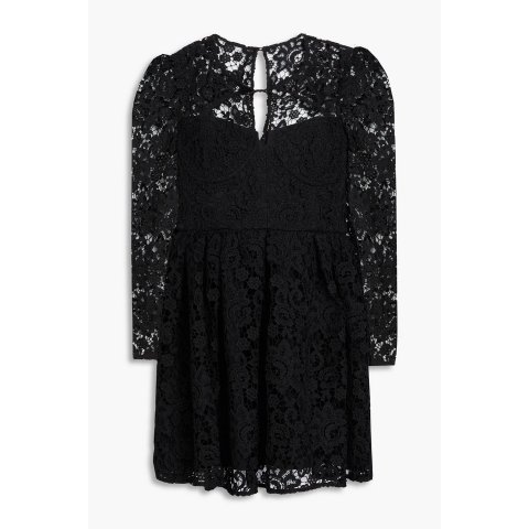 系带露背蕾丝迷你连衣裙