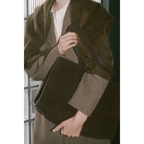 羊毛混纺单排扣长款大衣