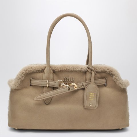 Miu Miu Aventure 沙色羊羔绒包