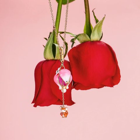 Rose 仓鼠吊坠项链