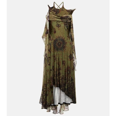 Bosch Professional印花绉纱中长连衣裙