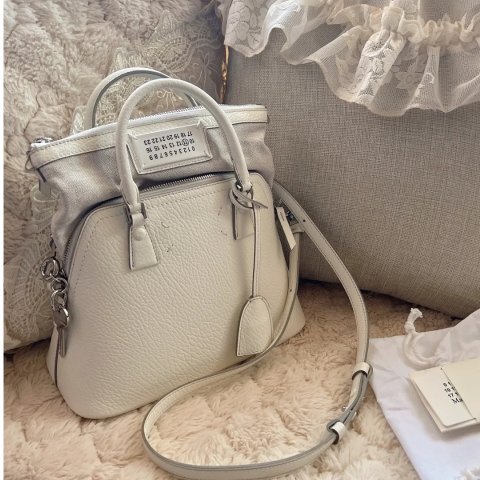 Maison Margiela半价可还行！！5AC Classique mini颗粒皮革帆布托特包