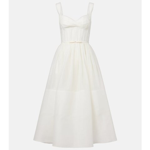 ZimmermannDawning 亚麻真丝中长连衣裙