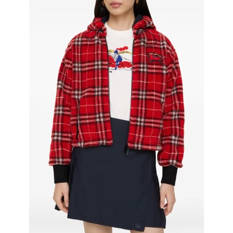 Check 绒面连帽夹克