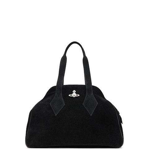 Yasmine 大号黑麂皮托特包