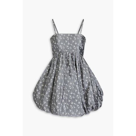 缎面提花迷你连衣裙