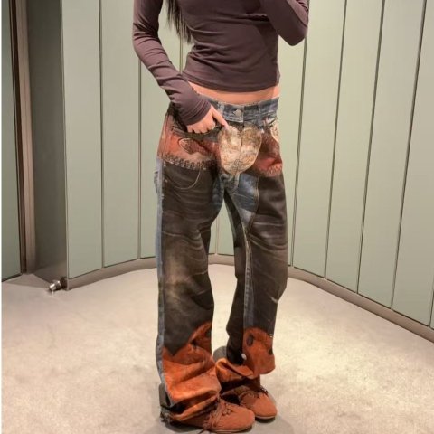 Acne StudiosTrompe l’oeil 低腰直筒牛仔裤