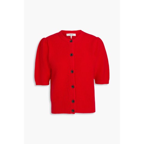 罗纹羊毛混纺开衫