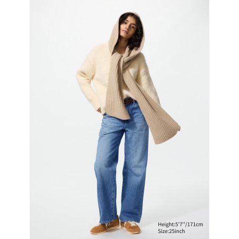 UNIQLO 女士直筒牛仔裤 短款