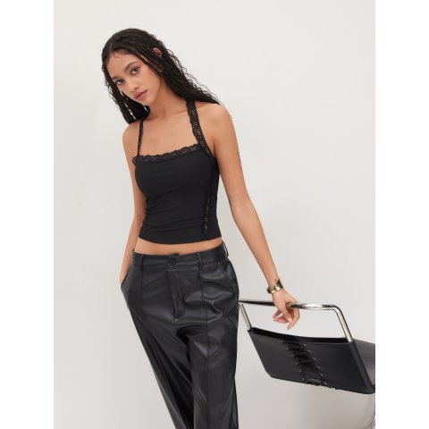 针织蕾丝吊带背心