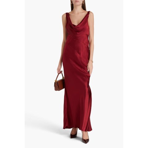 真丝混纺缎面礼服裙