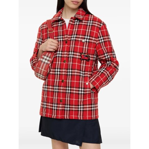 Check 羊毛绣花夹克