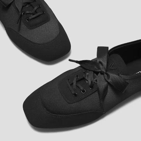 Cristina 方头缎面休闲鞋