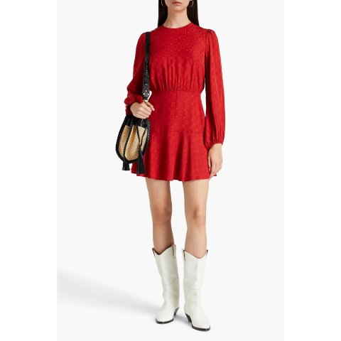 Maje缎面提花迷你连衣裙