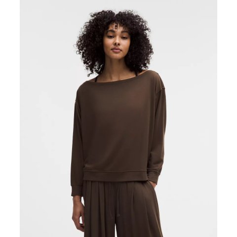 BeCalm 宽松船领长袖衬衫