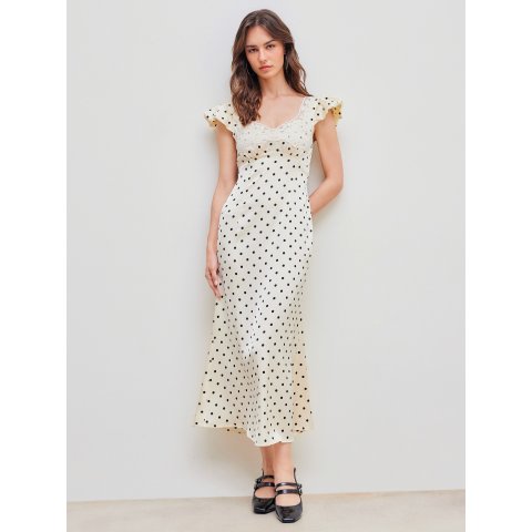 Woven 圆点蕾丝长裙