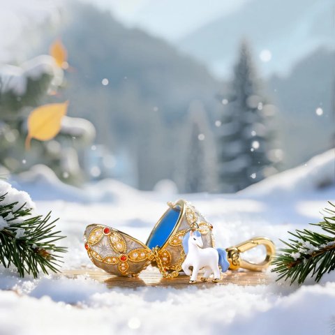 小马彩蛋吊坠项链