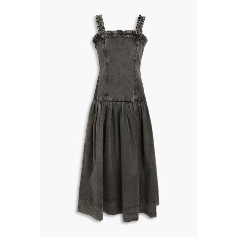 褶皱弹力棉中长裙