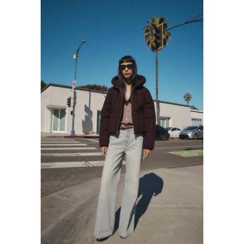 粗针织连帽夹克