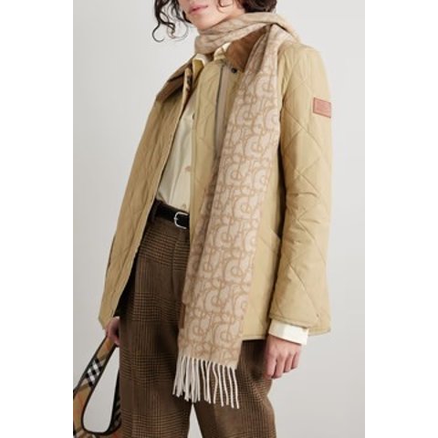 流苏提花羊绒围巾