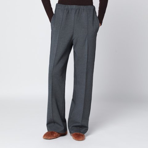 Miu Miu这才叫正宗格雷灰针织长裤 深灰色