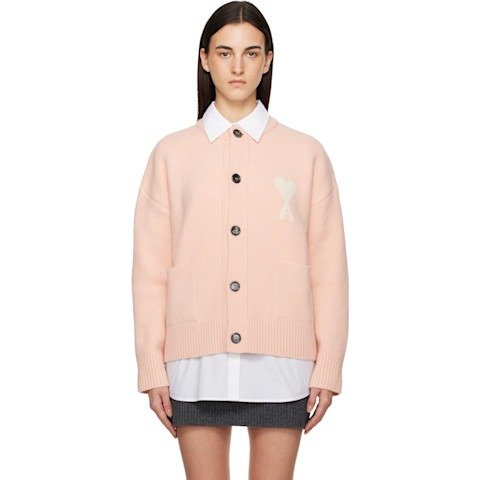Ami de Coeur 粉色羊驼针织开衫