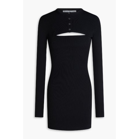 罗纹针织迷你连衣裙