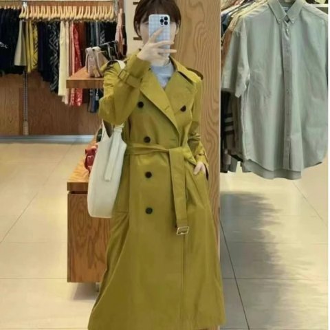 棉质风衣腰带款