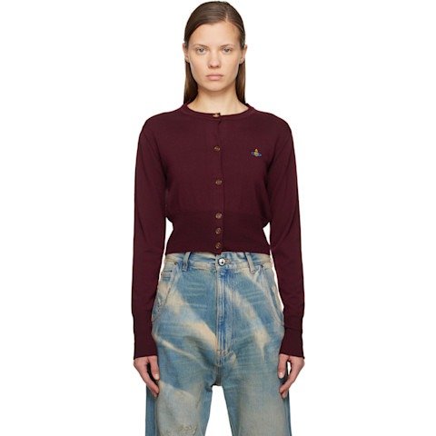 Bea 酒红色短款开衫