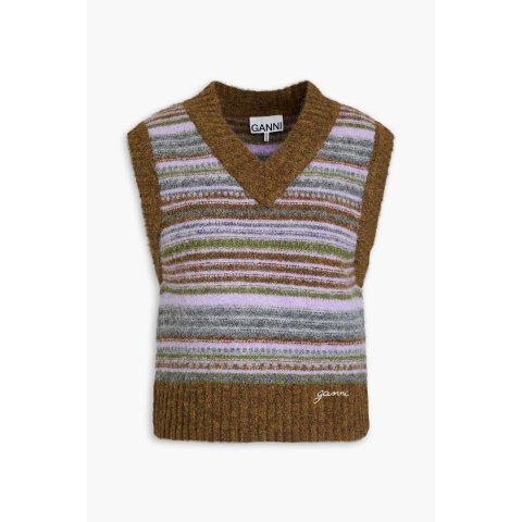 条纹针织背心