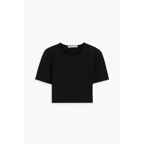 提花针织露脐上衣