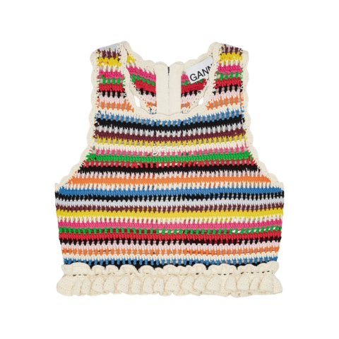 钩编短款背心