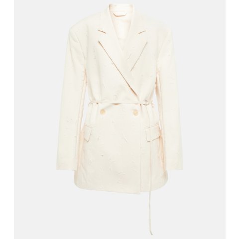 双排扣棉混西装外套