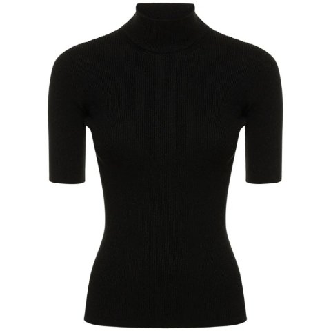 Max Mara用码：LVR40Peter弹力粘胶纤维金银丝短袖上衣