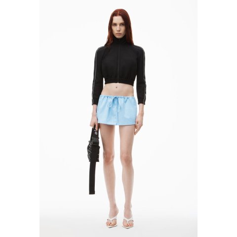 ミニスカート Alexander Wang Drawstring skort with crystal hotfix 0400020885432_CHAMBRAYBLUE?wid