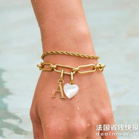 爱心珍珠母贝 定制字母手链