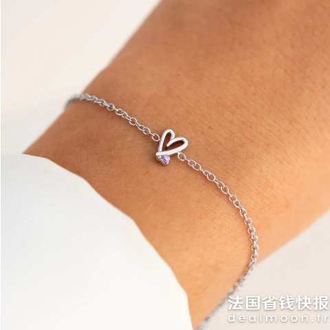 爱心生辰石银色DIY手链