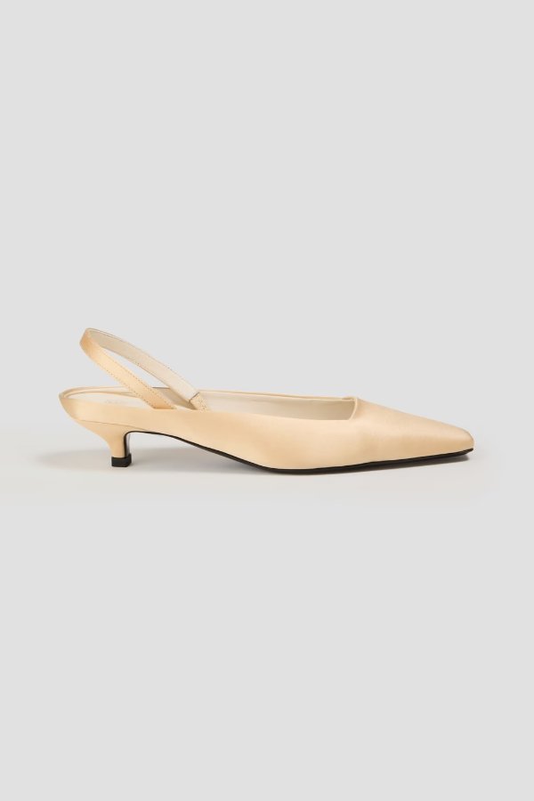 Satin slingback pumps